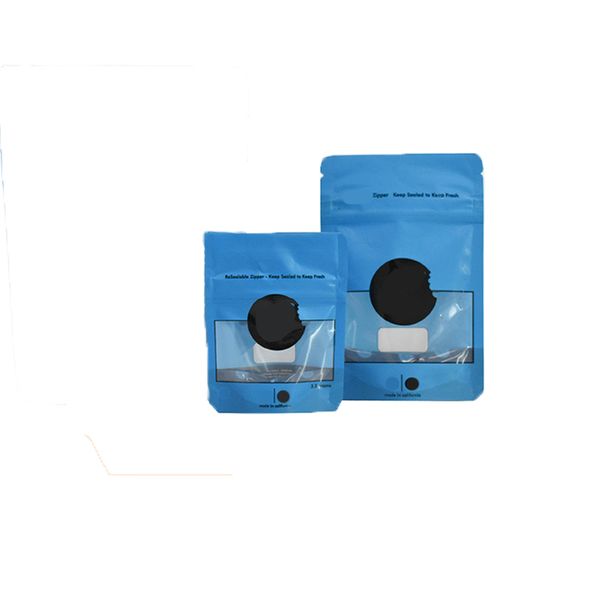 

3.5g 7g california mylar bag smell proof child resistant resealable plastic front window food storage bags ziplock blue edibles packaging ba