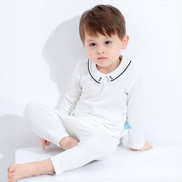 

toddler baby boys cotton sets kids clothes girls long sleeve white shirts pants solid outfits spanish infant clothing set