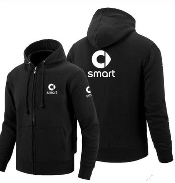 

men's hoodies & sweatshirts 2021 zipper smart logo printed hoodie fleece long sleeve man's jacket sweatshirt, Black
