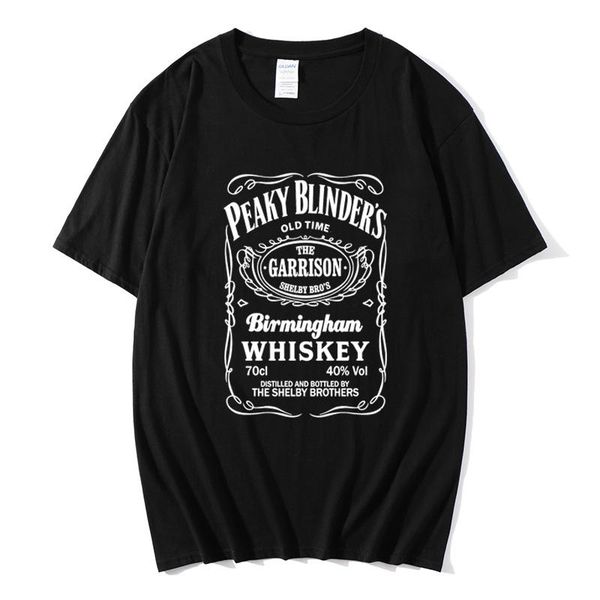 

men's t-shirts peaky blinders whiskey t shirt short sleeve tshirt father day o-neck cotton tees for men t-shirt custom graphic, White;black