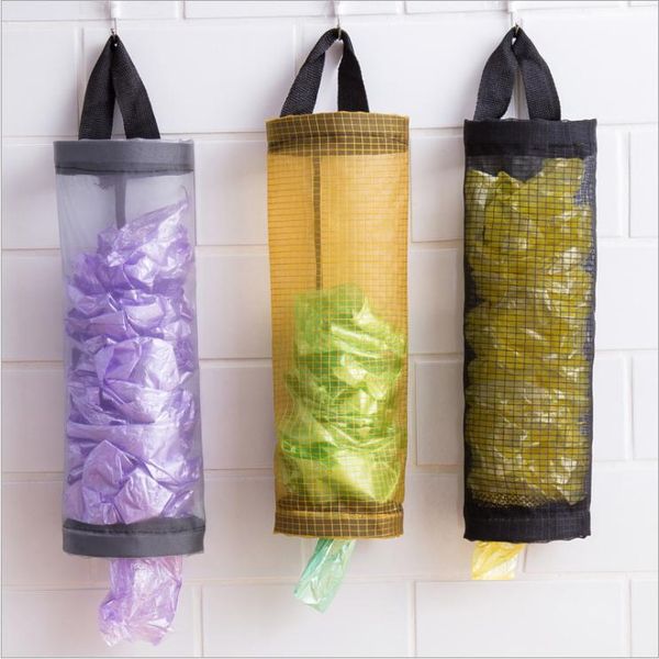

storage bags 1pc home grocery bag holder wall hanging kitchen organizer garbage organization and