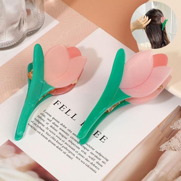 

hair clips & barrettes fashion headgear accessories girls flower tulip hairpin acetate, Golden;silver