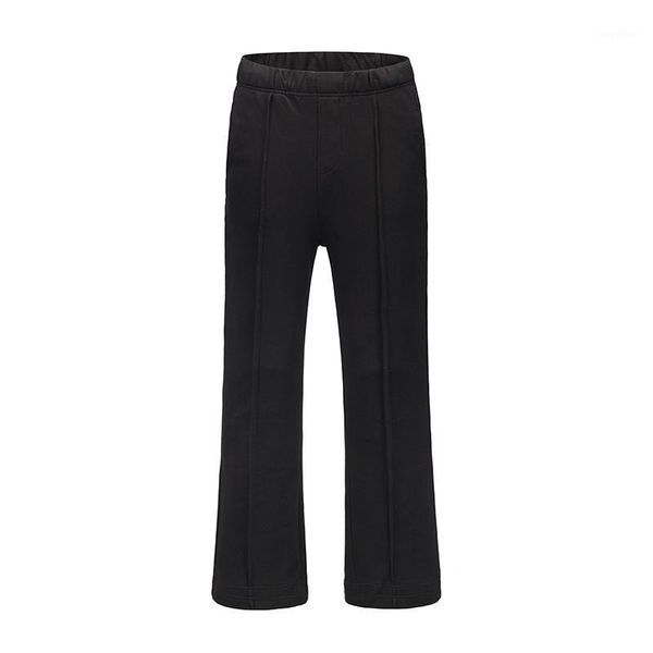 

men's pants retro striped black elastic wasit loose flare men and women high street straight wide leg oversize casual trousers