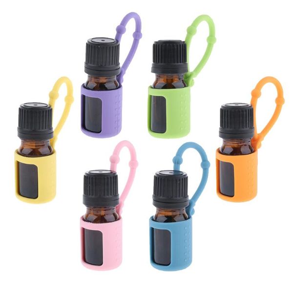 

storage bottles & jars 5ml empty refillable essential oil case with silicone sleeve