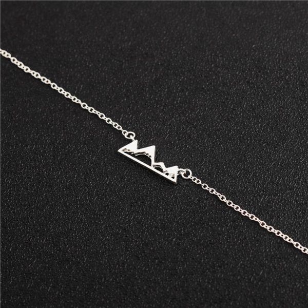 

pendant necklaces 10 hollow mountain snowy chain necklace hiking outdoor travel jewelry mountains climbing gifts, Silver