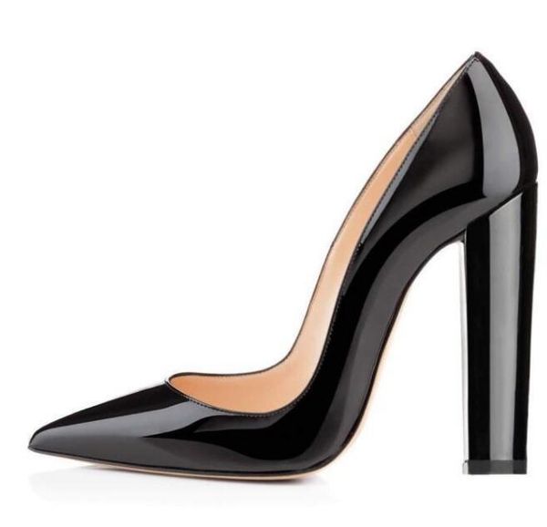 

dress shoes moraima snc pointed toe thick heels for woman black patent leather shallow stiletto 12cm runway party