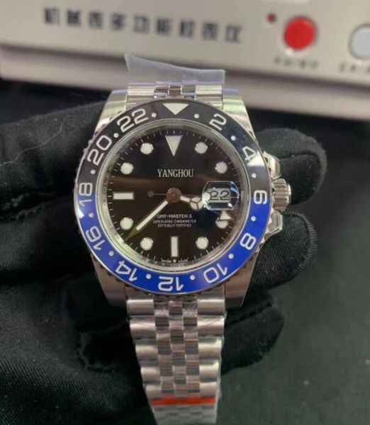 

wristwatches bp factory classic series asian 2813 movement gmt r126710 40mm ceramic automatic men's watch, Slivery;brown