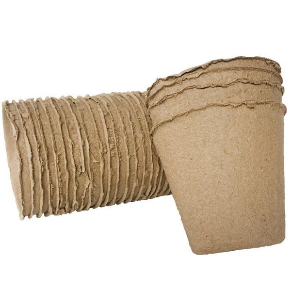 

planters & pots 50pcs tool nursery cup plants garden tray supplies eco-friendly biodegradable pulp vegetable fruit seedling raising