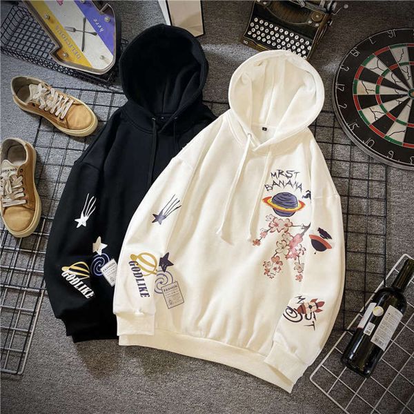 

youth sports 2021 hooded students autumn sweater winter men's pullover printed casual coat, Gray