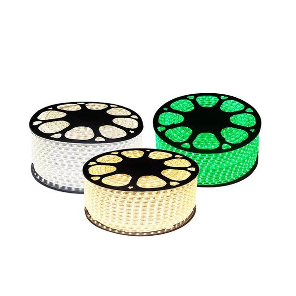 

led strip light smd5050 110v 220v ip67 60 led/m with eu us power plugs copper line for decor