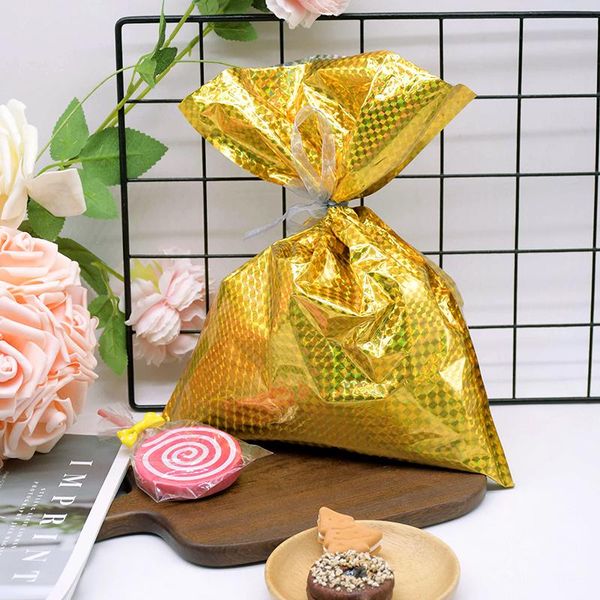 

gift wrap 5pcs christmas bag gold silver candy cookies plastic bags for kid decor xmas tree festival ornament chocolate