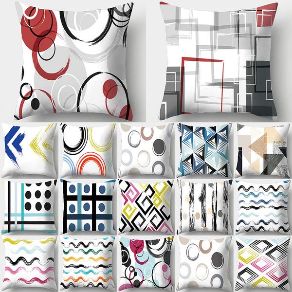 

colorful geometric pattern decorative cushions pillowcase polyester cushion cover throw pillow sofa decoration pillowcover 40952