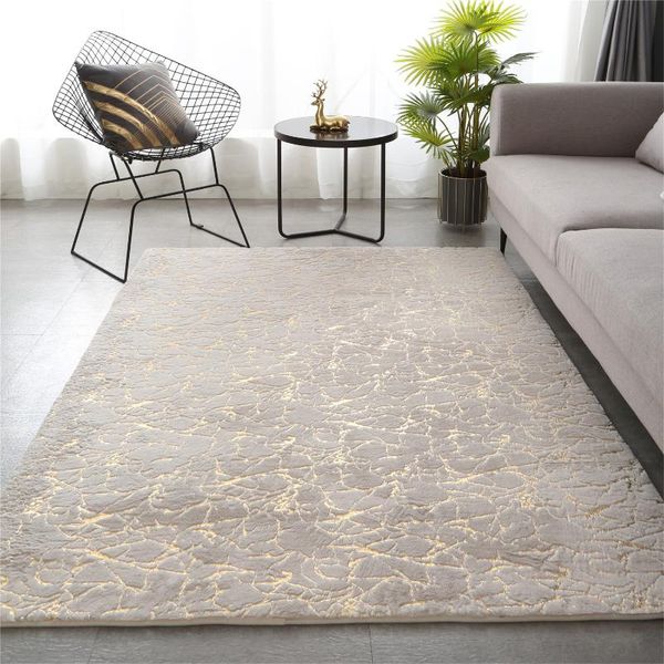 

carpets soft faux fur area rug crack gold foil print carpet fluffy bedside mat living room home decor kid play mats