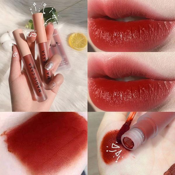 

lip gloss 1pc matte velvet glaze student lipstick non-stick cup waterproof lasting cosmetics tslm1