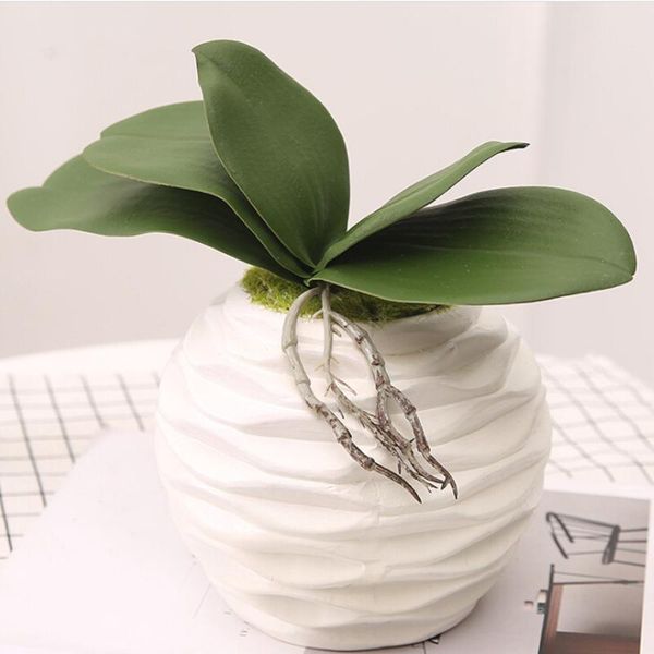 

decorative flowers & wreaths 1 piece 5 6 leaves artificial plant leaf flower decoration orchid real touch plants