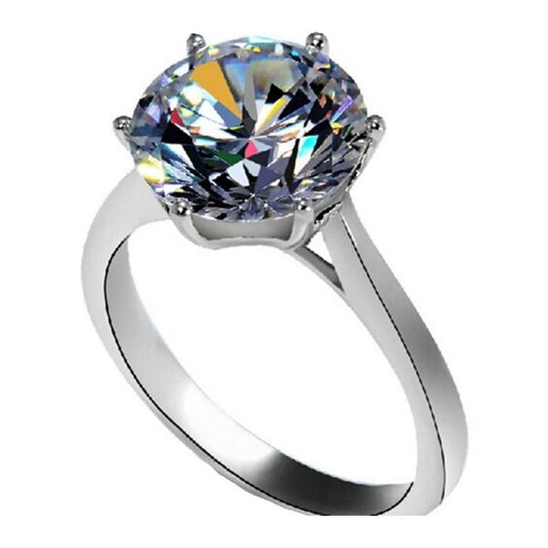 

cluster rings 4ct crown jewelry luxury ring bright hearts and arrows big diamond engagement platinum 950 female, Golden;silver