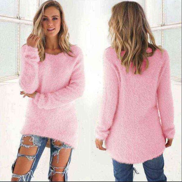 

long sleeve pullovers loose womens sweater fluffy fuzzy jumper casual solid color mohair tunic pullover baggy, White;black