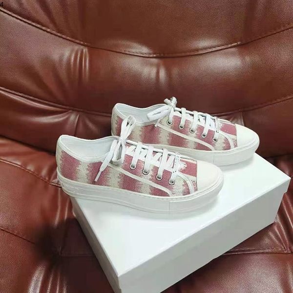 

valentin design lady flat casual leather platform sneaker letters lace-up luxury woman fashion men printed large eur 35-41, Red;white