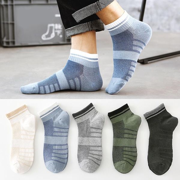 

men's socks 1 pair cotton short thin black white business men boat sock soft breathable solid color summer male ankle