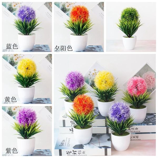 

green grass ball artificial plants bonsai home garden bedroom bathroom decoration fake flowers deskornament potted bonsai