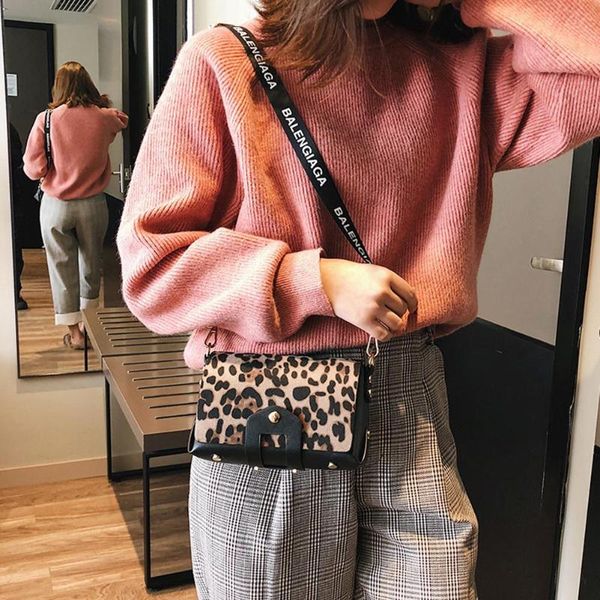 

new fashion classic female shoulder waist bag leopard print soft pu crossbody ladies waist phone pouch casual travel bags
