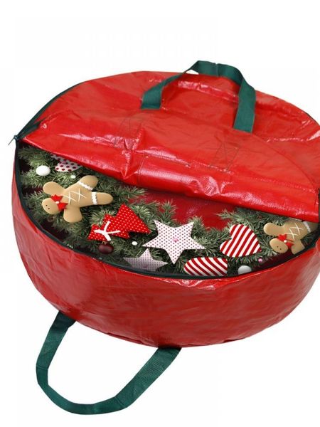 

outdoor bags waterproof wreath storage container 23.6 inch dual zippered protect artificial wreaths holiday xmas bag
