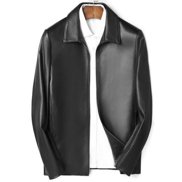 

men's leather & faux arrivals jackets real sheepskin clothing spring black coat breathable genuine s8643