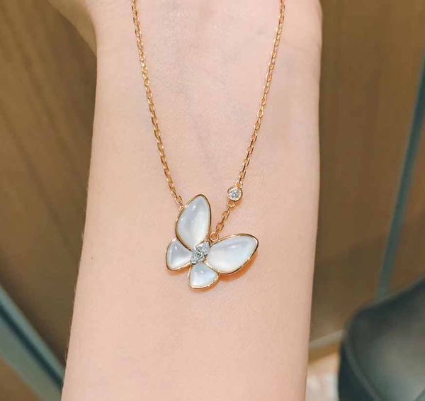 

luxurious quality butterfly with shell and diamond in gold plated no change color women wedding jewelry gift ps3436, Silver
