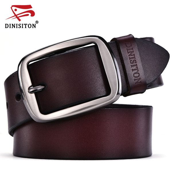 

dinisiton cowhide genuine leather belts for men designer belts brand strap male pin buckle fancy vintage jeans ceinture 210310, Black;brown