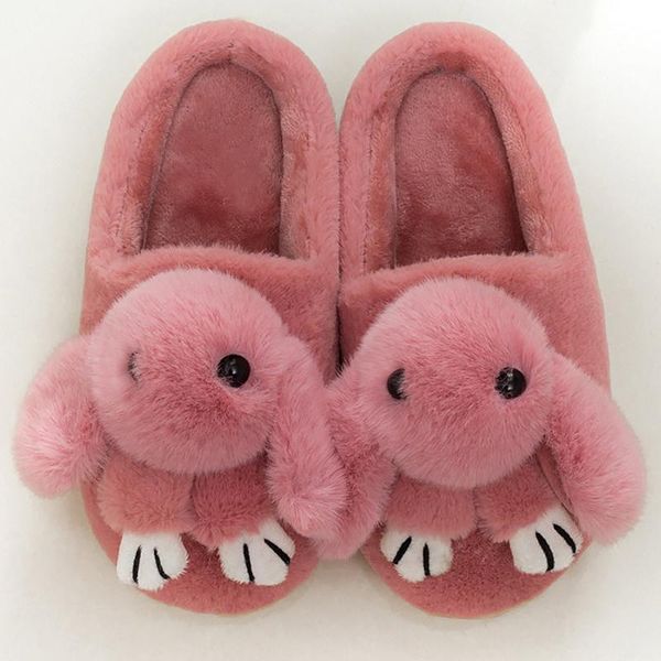

slippers women's indoor lovely winter plush basic female home shoes totem fur plus size 36-44, Black