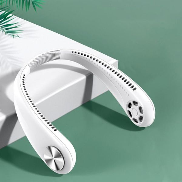 

electric fans portable bladeless 360 degree cooling necklace fan hands hanging neck air cooler usb rechargeable