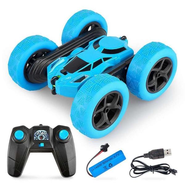 

2021 new double-sided 360Â° rotating and tumbling stunt car twisting car 2.4g charging children gift
