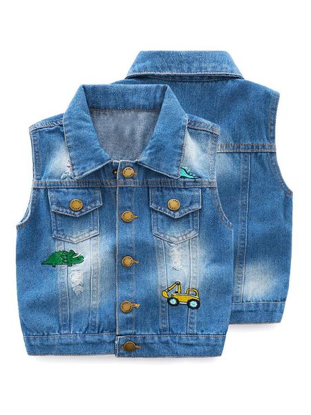 

2021 baby children denim vest 2-8y turn down collar boys and girls clothing jeans waistcoats kids wear, Camo