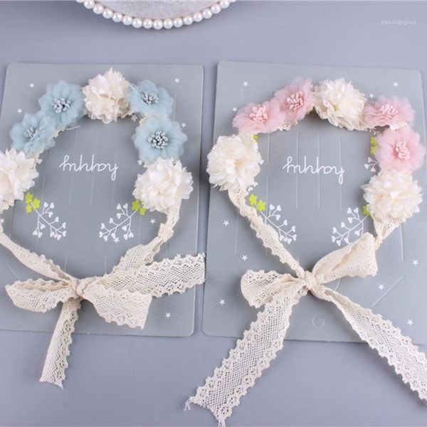 

hair accessories princess baby girl headband born flower pography props bohemia floral wreath kids hairband girls1, Slivery;white