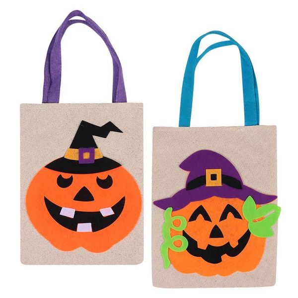 

gift wrap 2pcs halloween non-woven fabric pumpkin hand bag candy household storage