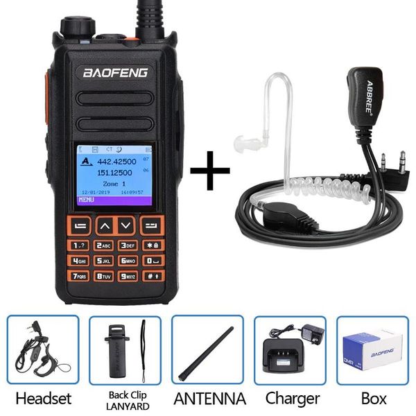 

baofeng dm-x gps digital dmr tier 1&2 tier ii walkie talkie dual amateur radio transceiver dm-1702 ham + air headsets