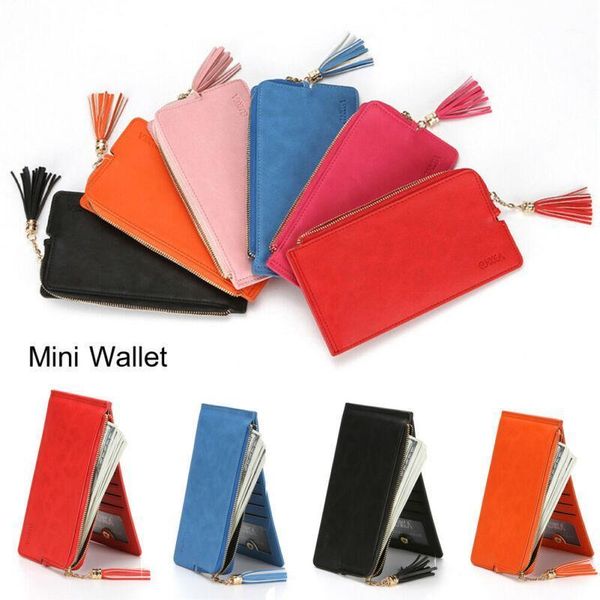 

wallets fashion lady women pu leather clutch wallet mini zipper card holder case purse handbag1, Red;black