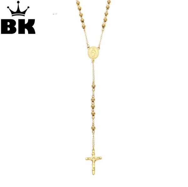 

pendant necklaces catholic madonna goddness guadalupe rosary bead necklace gold color jewelry jesus crucifix cross, Silver