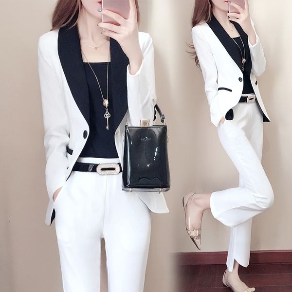 

summer 2021 new korean women's lean spring was thin professional little ladies'suit autumn tender temperament 4lvy, White;black