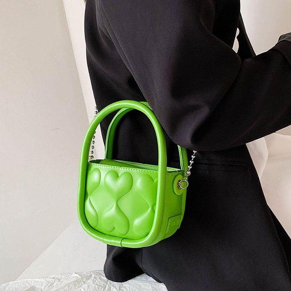 

evening bags chain shoulder handbags and purses lady tote designer love heart pattern soft padded cute small crossbody bag