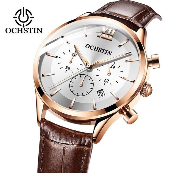 

wristwatches relogio masculino men watches watch for waterproof leather srtap quartz clock, Slivery;brown