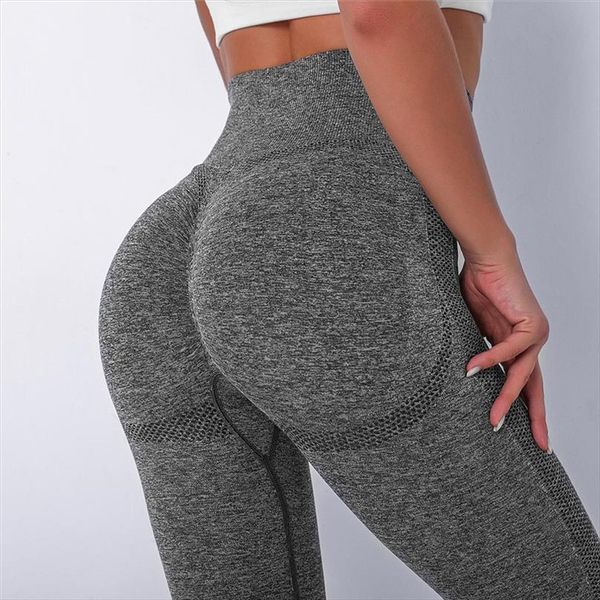 

sports push up high waist womens legging seamless legginsy mujer workout breathable gym jogging pants, Black