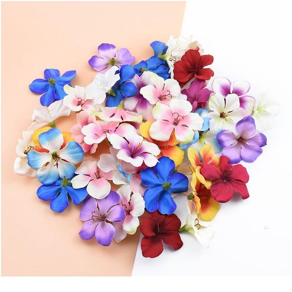 

20 pieces silk orchid heads flower wall for wedding home decor fake cherry scrapbooking diy wreath gifts box artificial qylxzi
