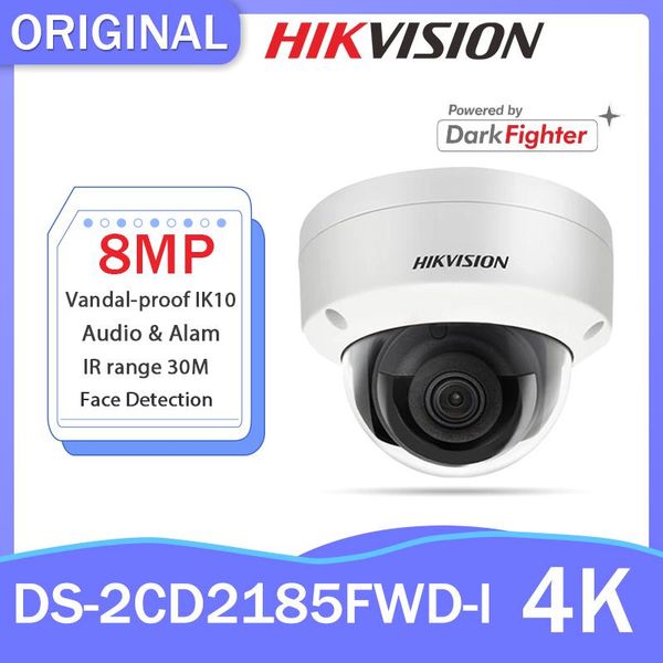 

cameras hikvision ds-2cd2185fwd-i 2.8mm lens 8mp poe outdoor network ip camera h.265 ip67 support upgrade face detection home security