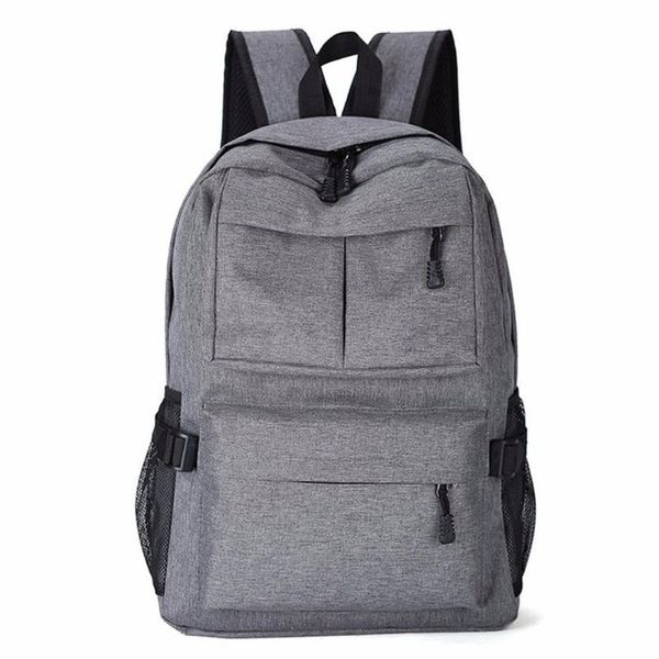 

backpack men women large capacity casual usb charge port zipper multipurpose canvas adjustable strap rucksack wear resistant