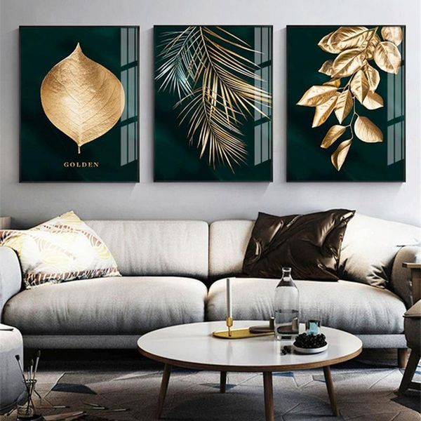 

nordic modern luxury canvas painting leaf plant picture home decor wall art minimalist posters and prints for bedroom painting