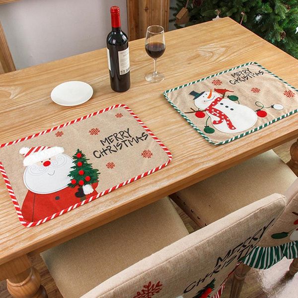 

mats & pads 2pcs christmas decoration placemat table mat family dinner atmosphere arrangement supplies home decor tableware pad