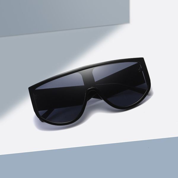 

2020 new large frame one piece classic women's fashion sunglasses 9095, White;black