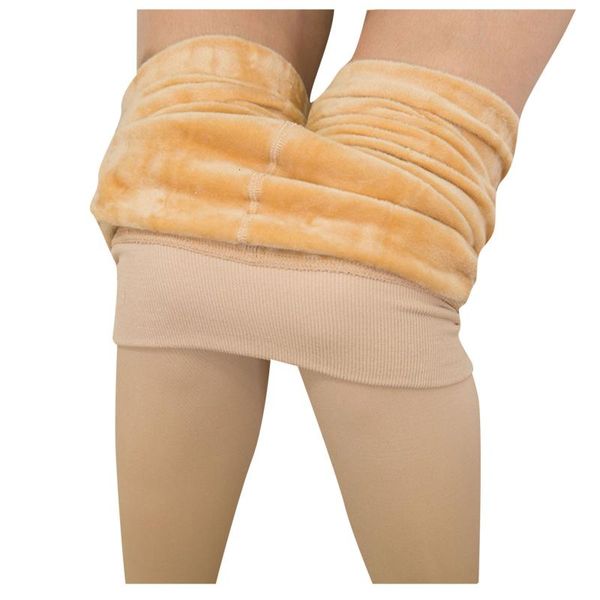 

women's leggings winter velvet wool high waist elastic thicken warm pants cashmere for women leggins comfortable trousers, Black