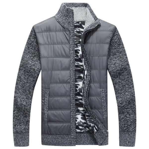 

men's sweaters winter fleece sweater coat thick patchwork wool cardigan muscle fit knitted jackets fashionable male clothing for autumn, White;black